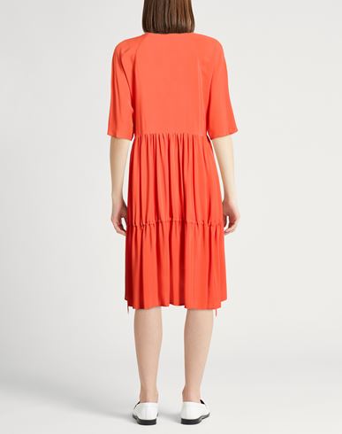 Woman Midi dress Orange Size 6 Acetate, Silk
