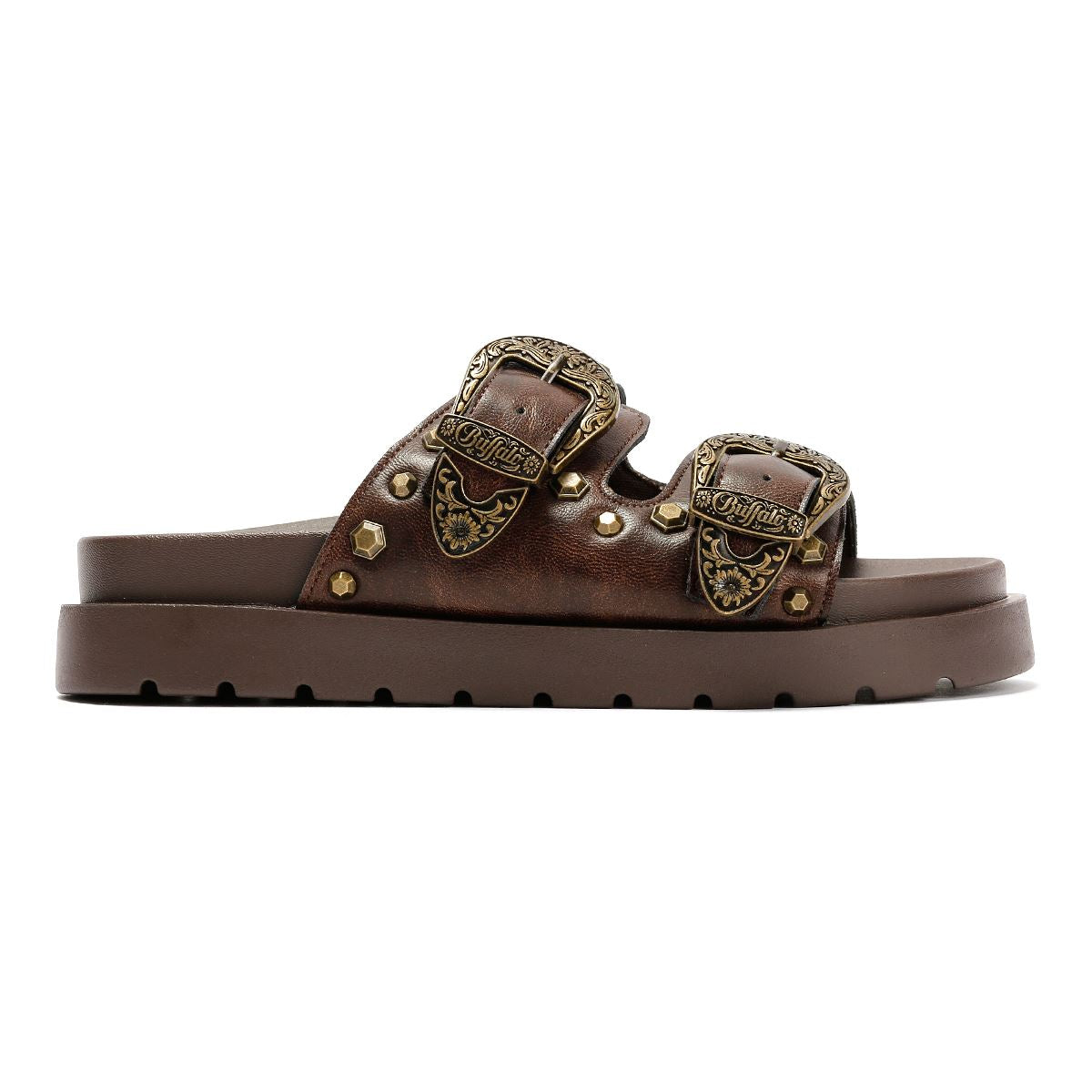 Buffalo Raya Ari West Leather Women's Brown Sanda