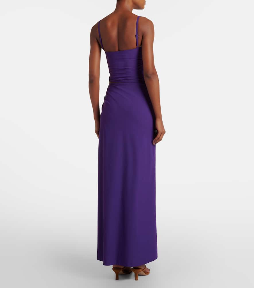 Cutout ruched maxi dress