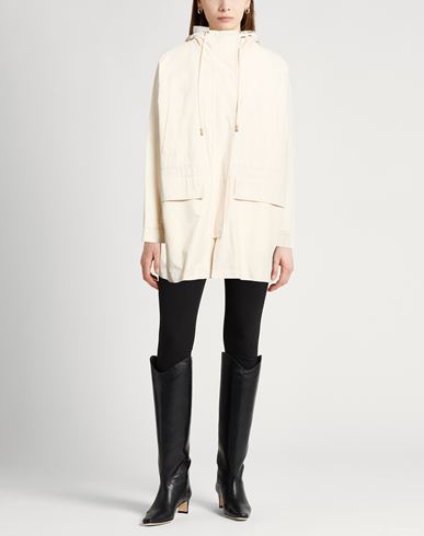 Woman Overcoat & Trench Coat Ivory Size 6 Cotton, Polyamide
