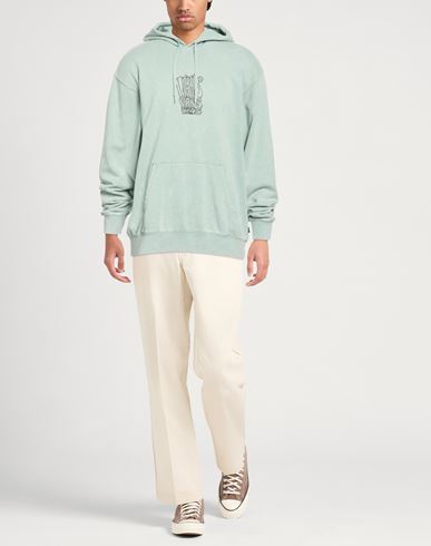 Man Sweatshirt Light green Size L Cotton, Polyester