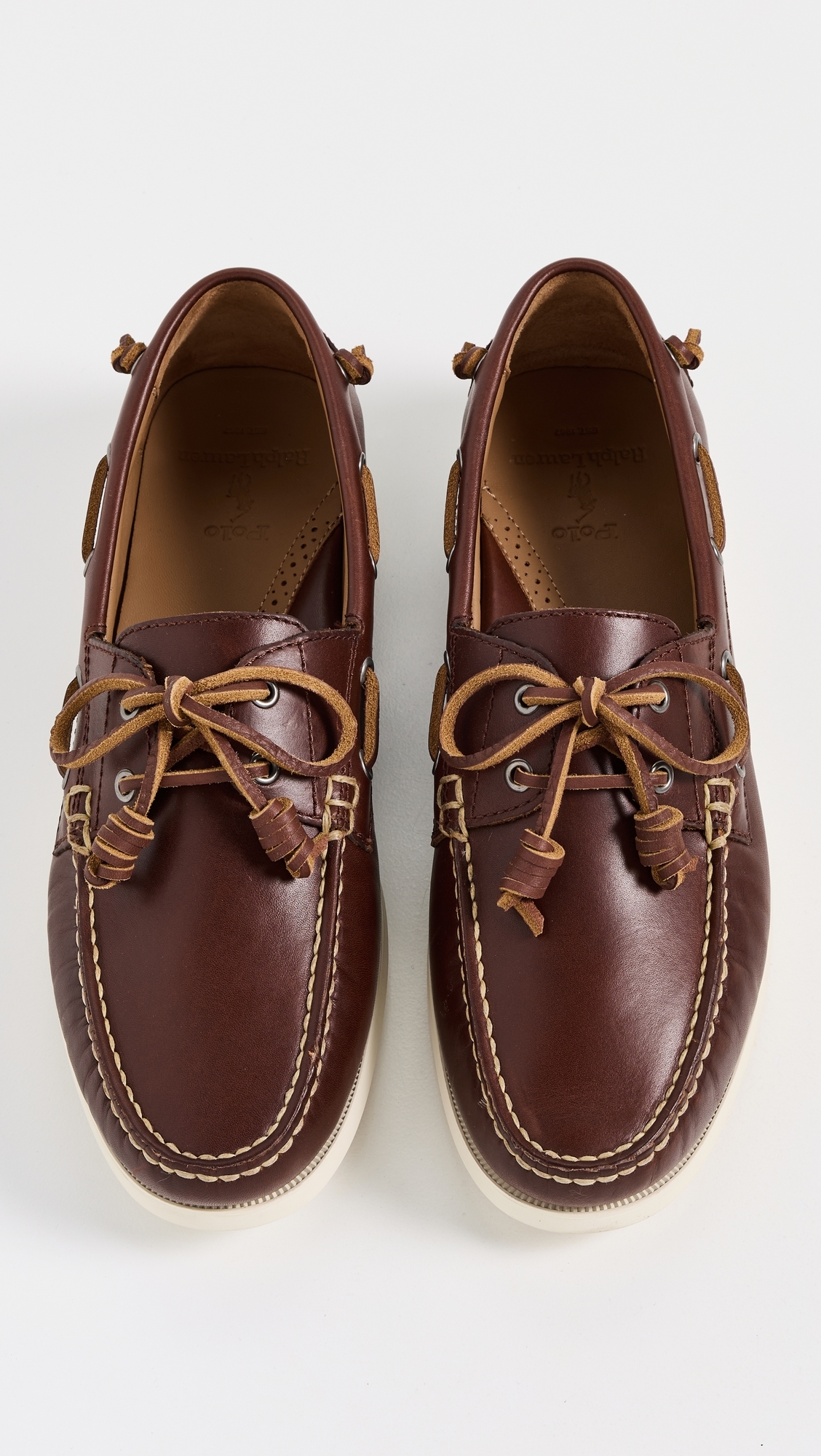 Polo Ralph Lauren Merton Leather Boat Shoes Polo Tan