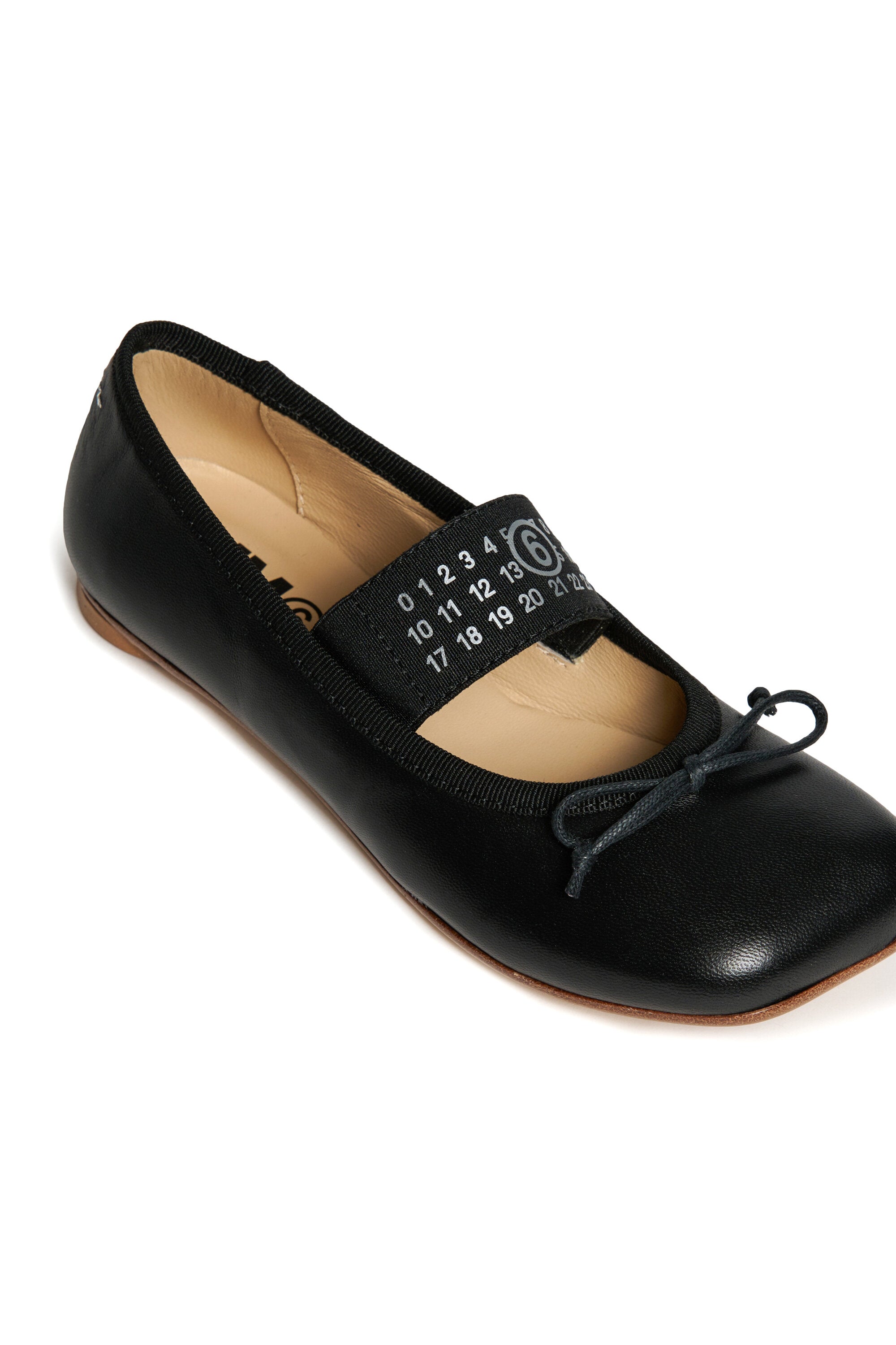 Leather ballet shoes with Numeric logo - Girl - Black