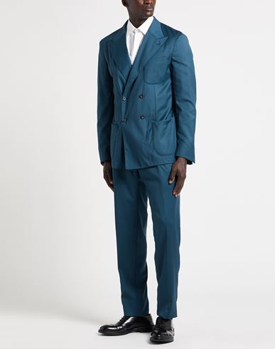 Man Suit Deep teal Size 44 Virgin Wool