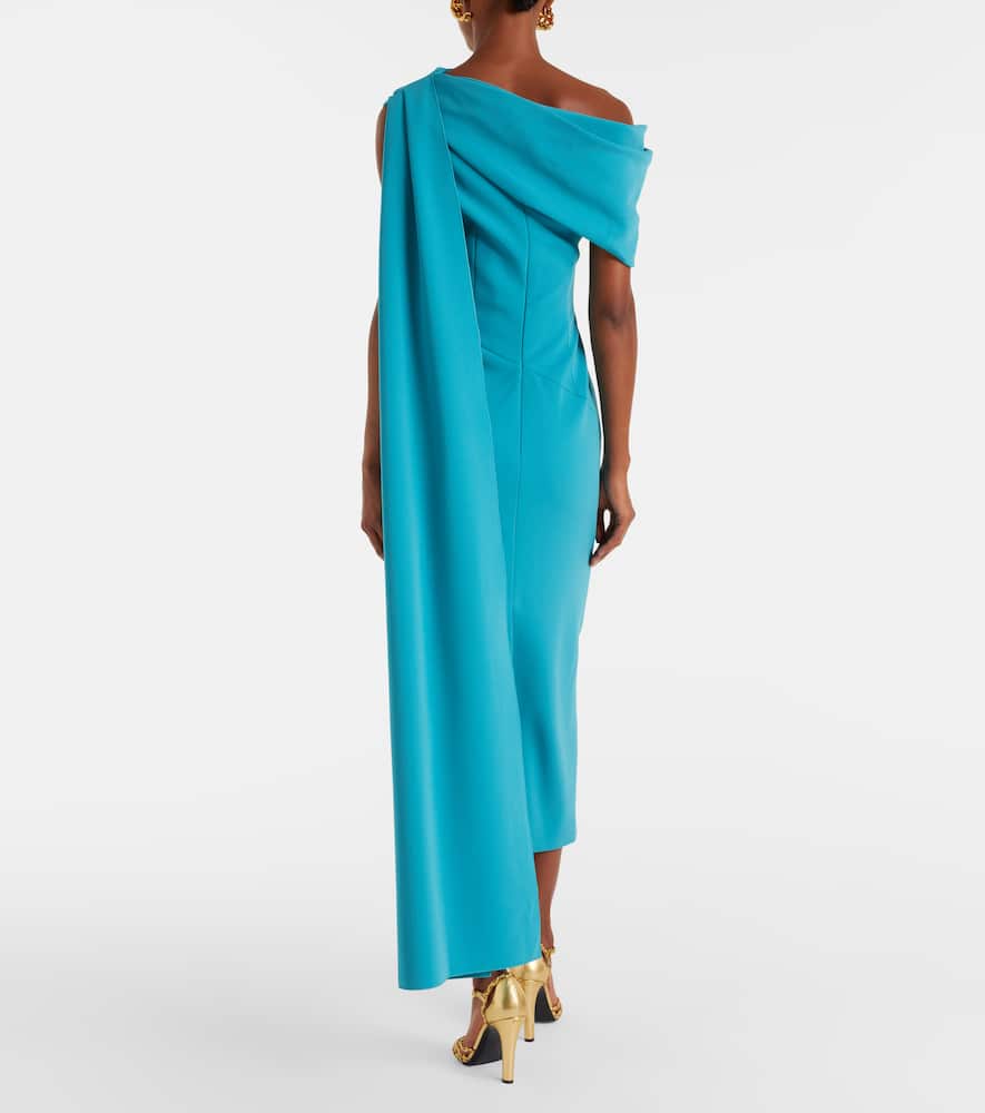 Maite caped crêpe midi dress