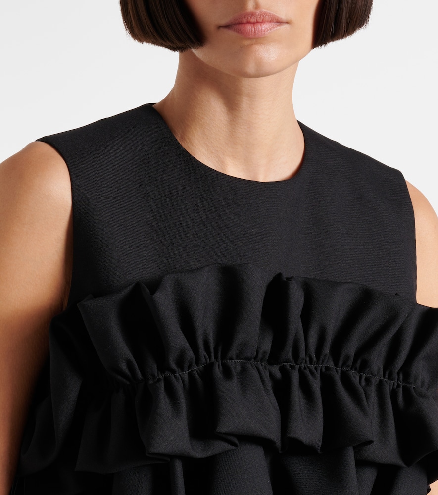Ruffled wool top