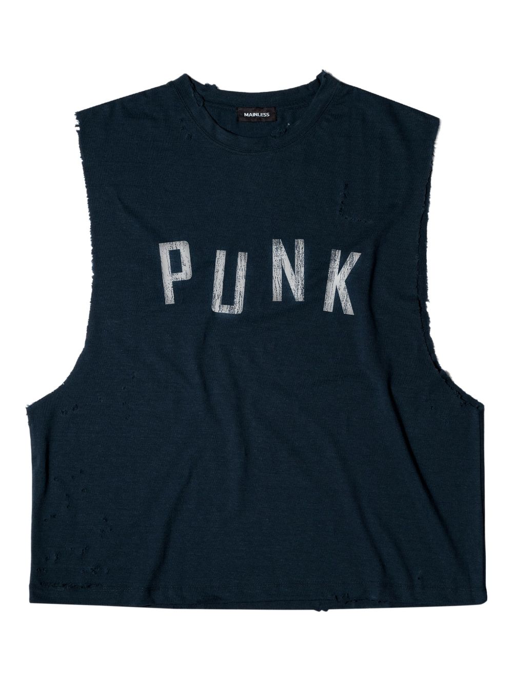 Distressed sleeveless top - Blue