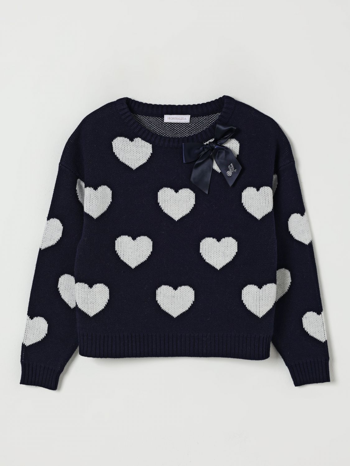 Heart-patterned sweater - Blue