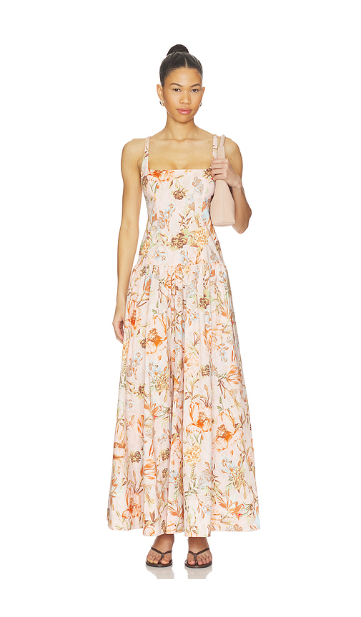 HEMANT AND NANDITA Square Neck Maxi Dress in Beige. S. Also in XXS, XS, M, L