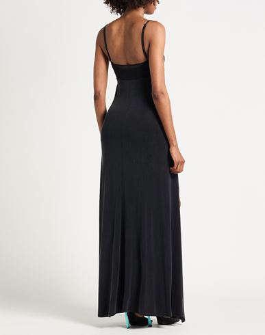 Woman Maxi dress Black Size 8 Cupro, Elastane, Polyamide