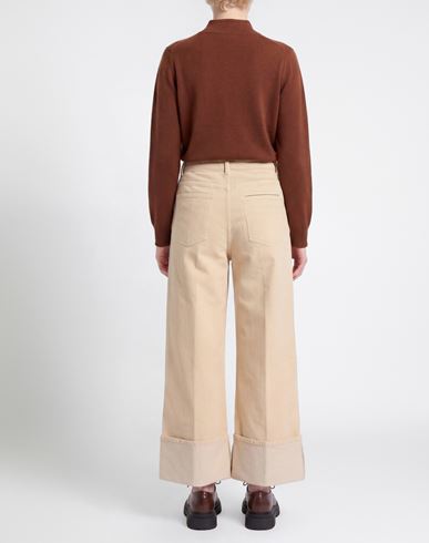 Woman Pants Beige Size 10 Cotton, Elastane