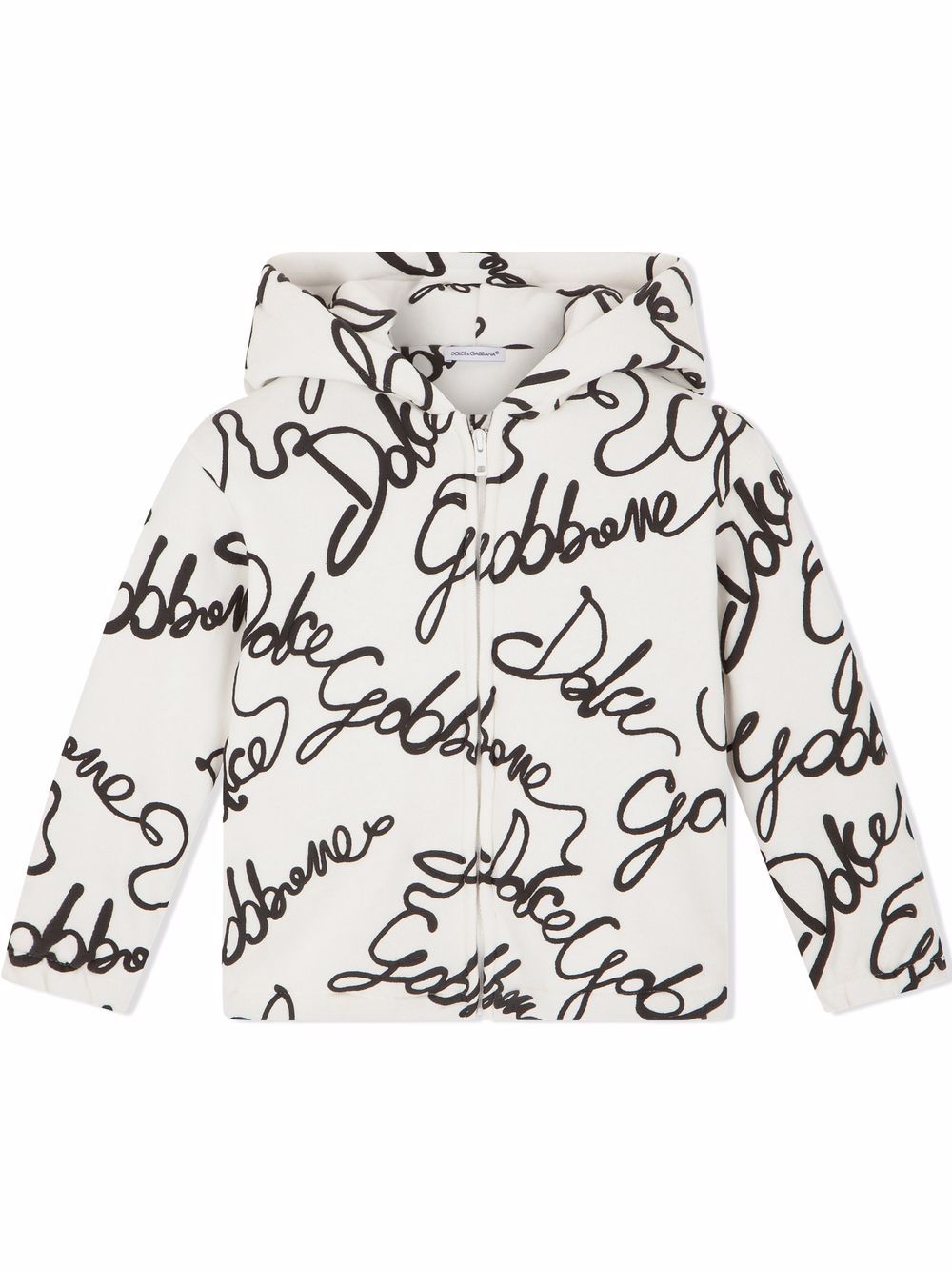 Zipped logo-print hoodie - White