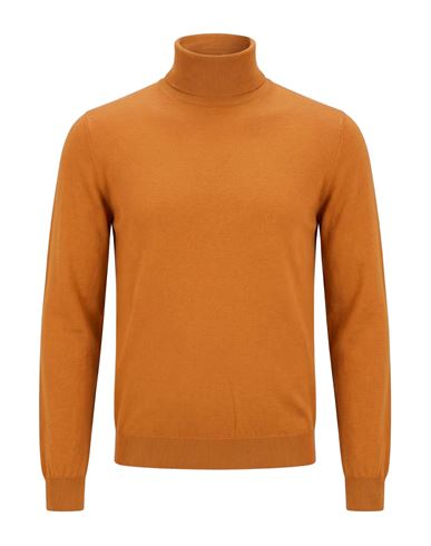 Man Turtleneck Orange Size 36 Virgin Wool, Polyamide
