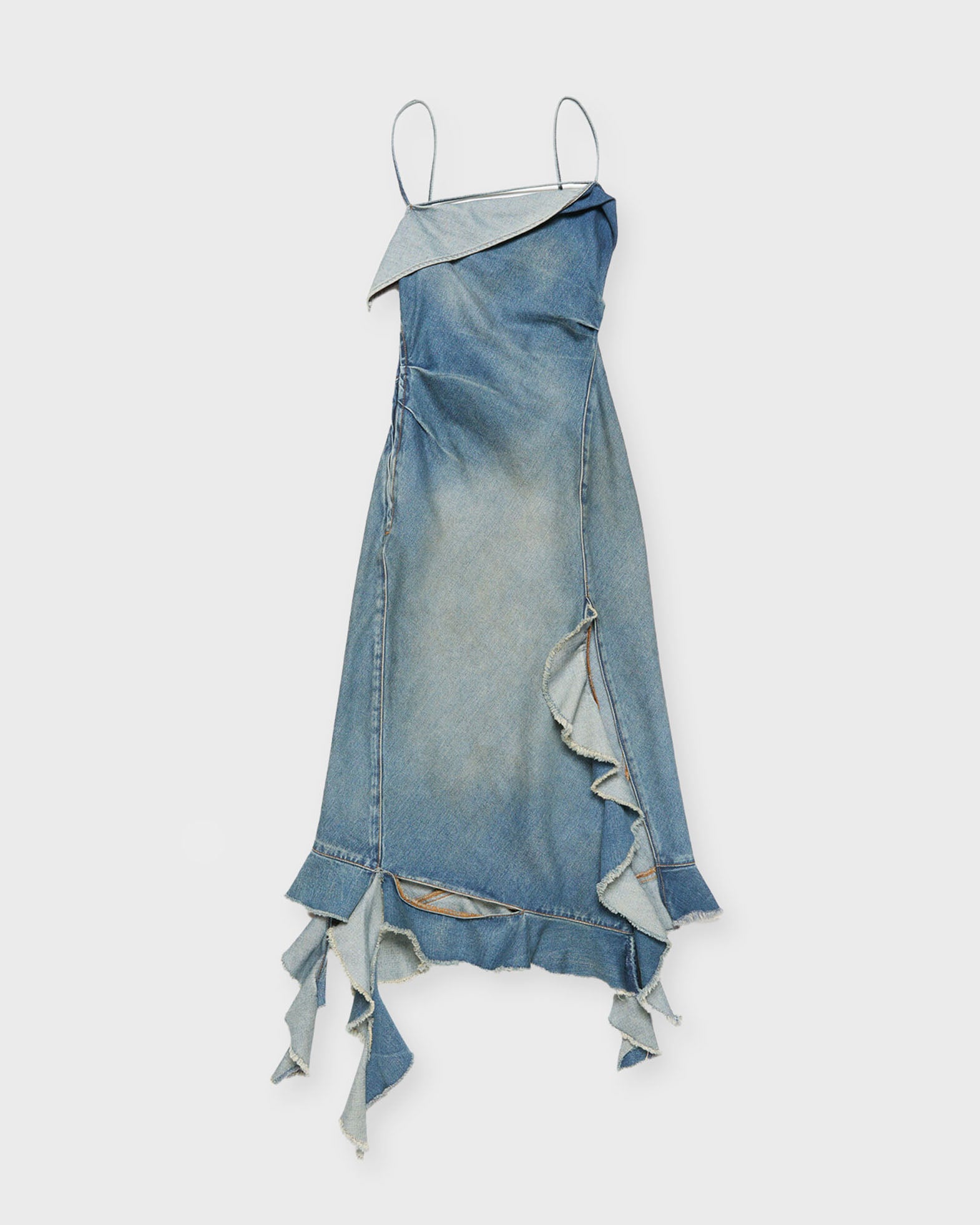 Acne Studios Dress Denim Ruffle Strap Blue