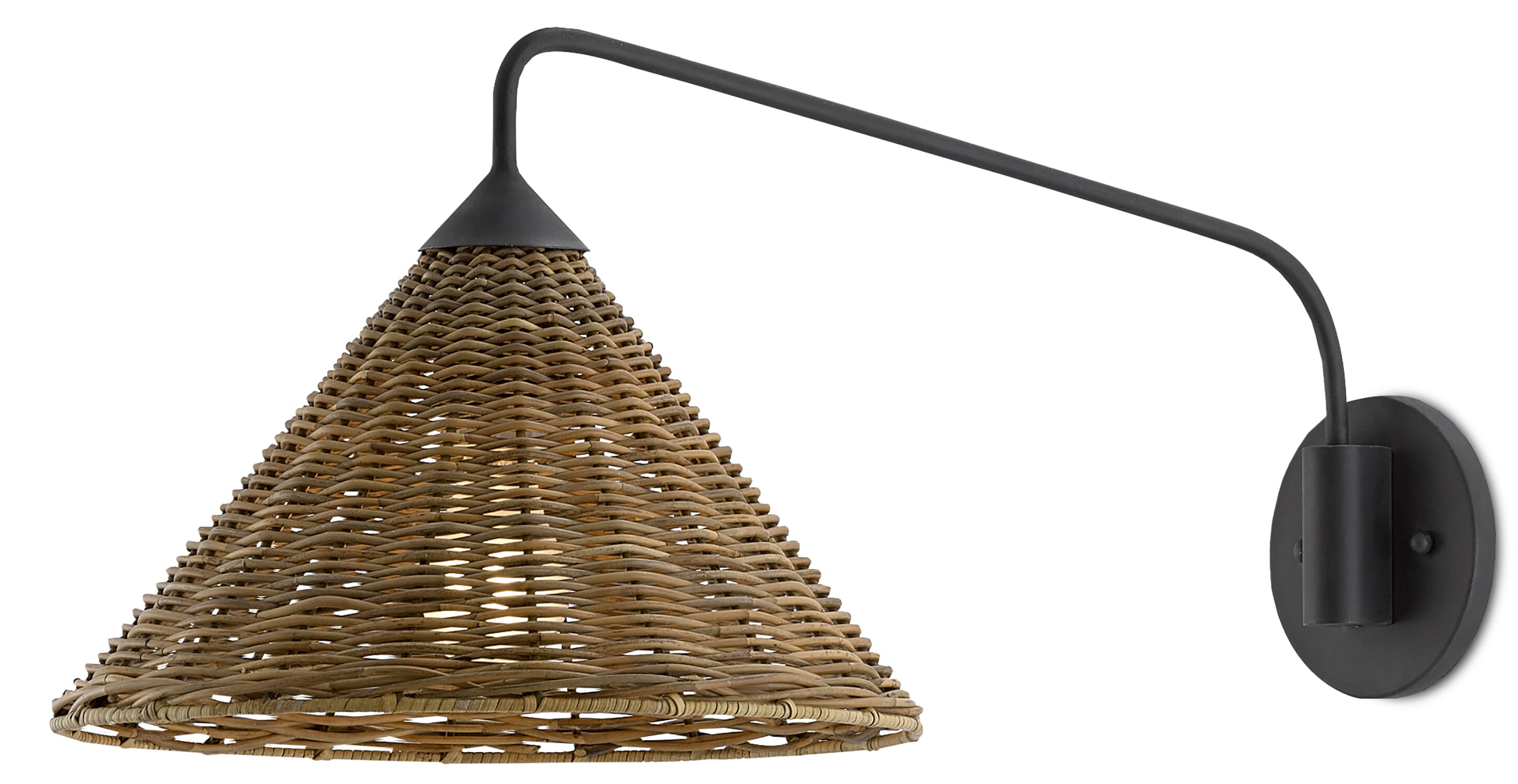 11" Basket Swing Arm Sconce in Blacksmith and Natura