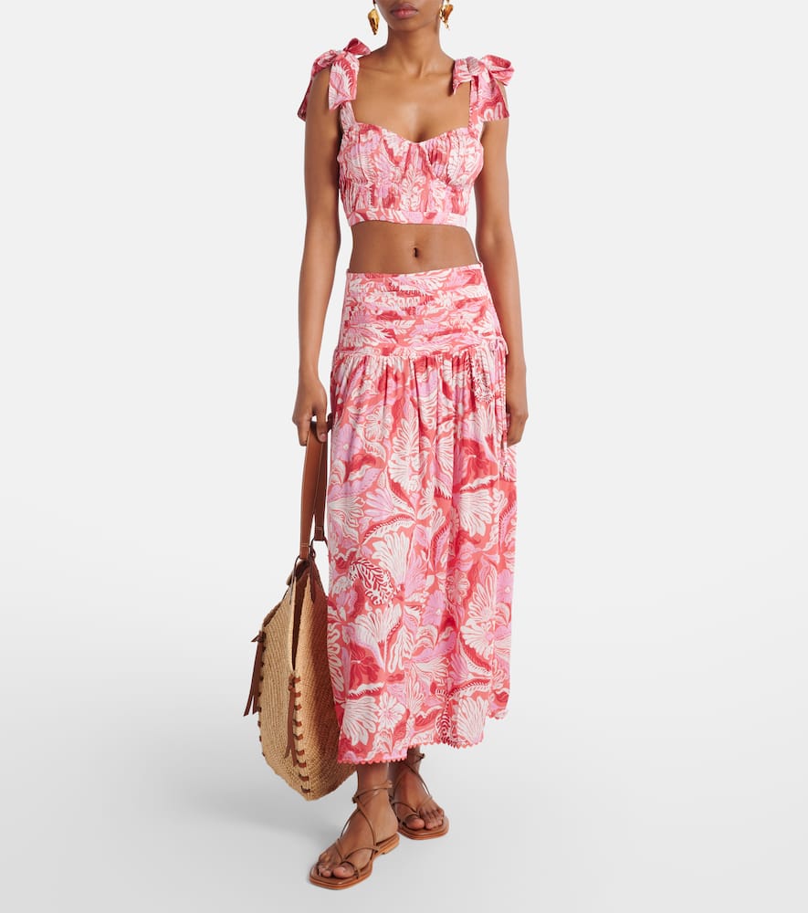 Carla pleated printed crop top