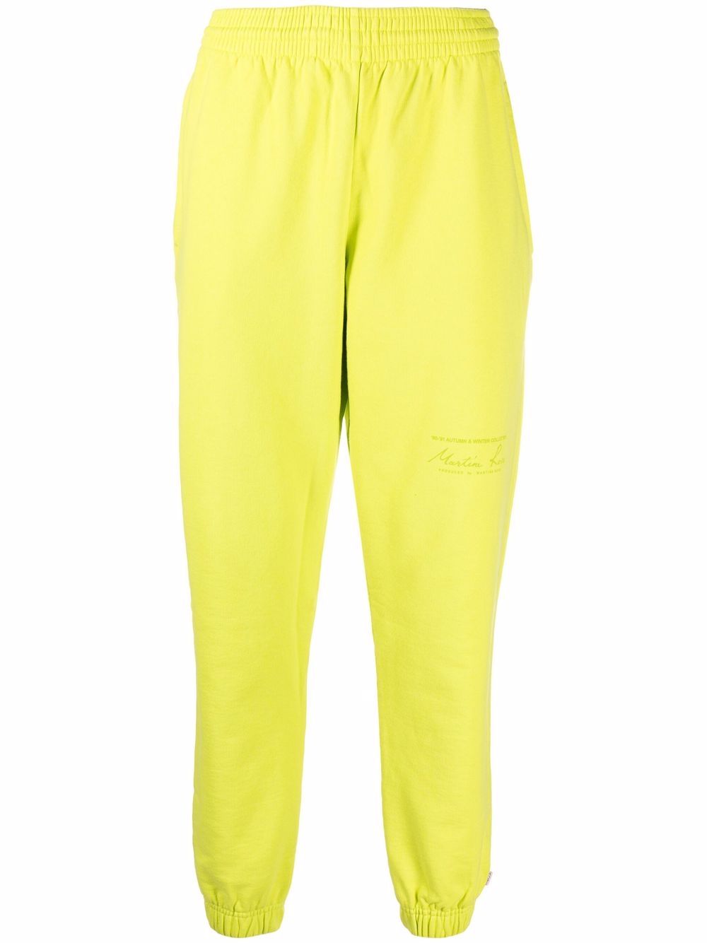 Elasticated-waistband track pants - Green