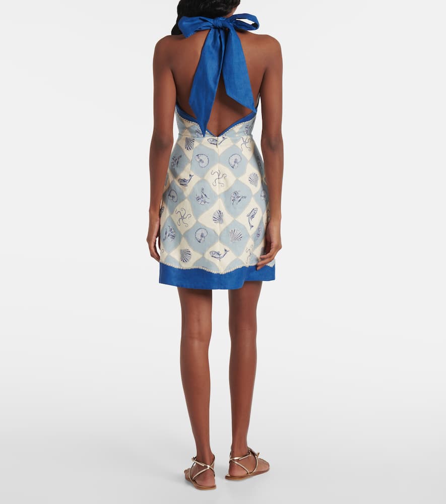 Alémais Pia printed linen minidress
