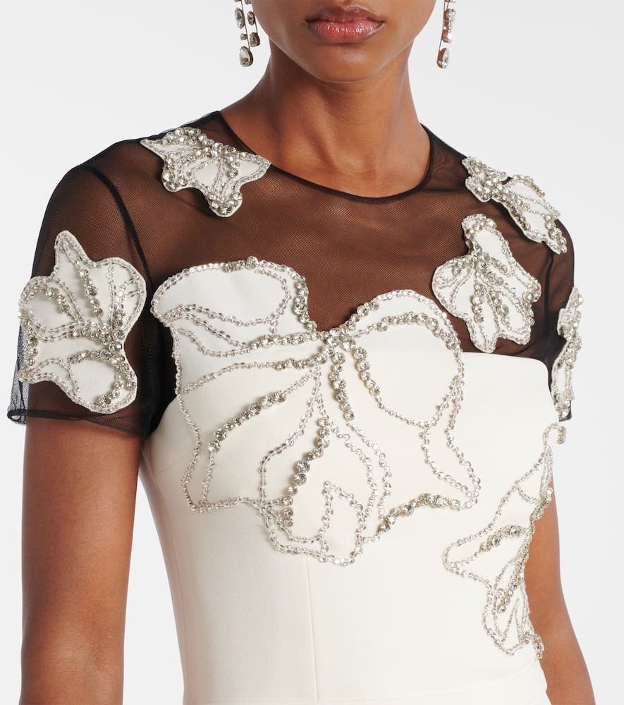 Embellished crêpe gown