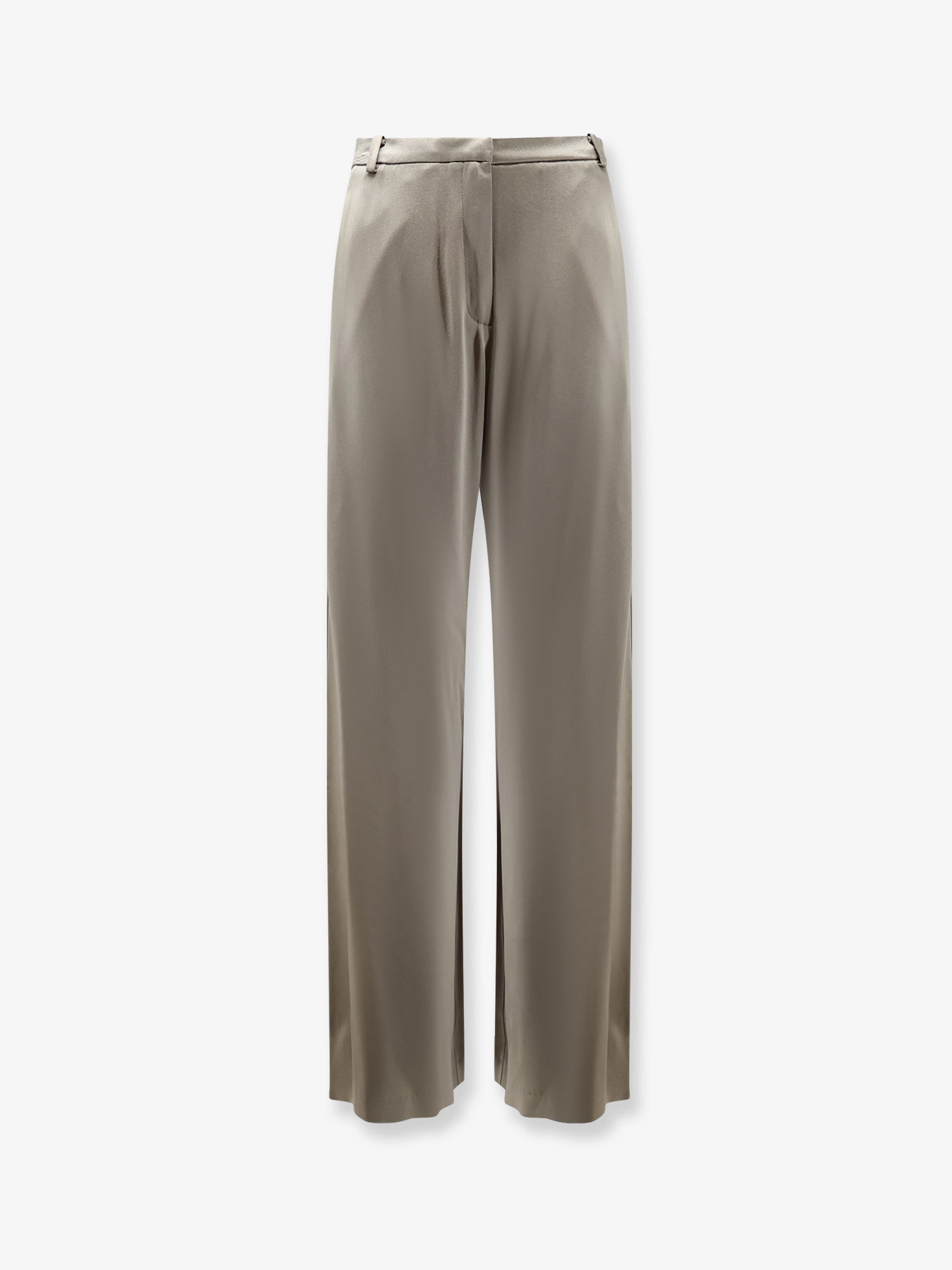 Satin Flared Trousers — Green