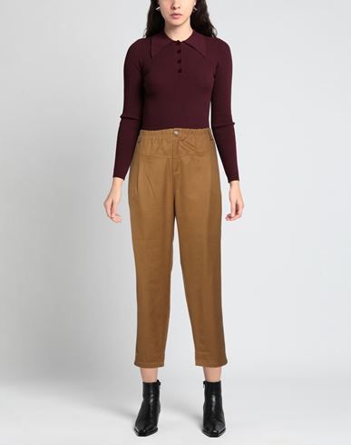 Woman Pants Camel Size 4 Cotton, Polyester, Polyamide