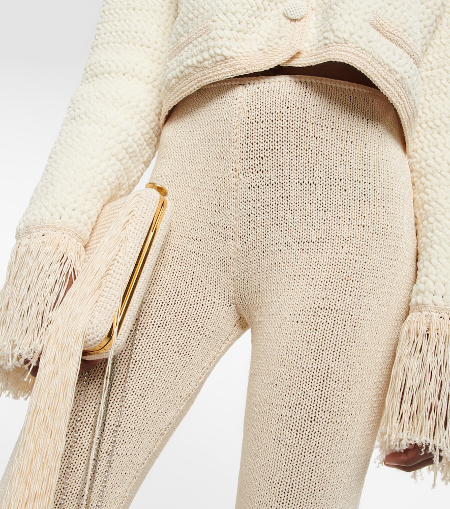 Crochet high-rise slim pants