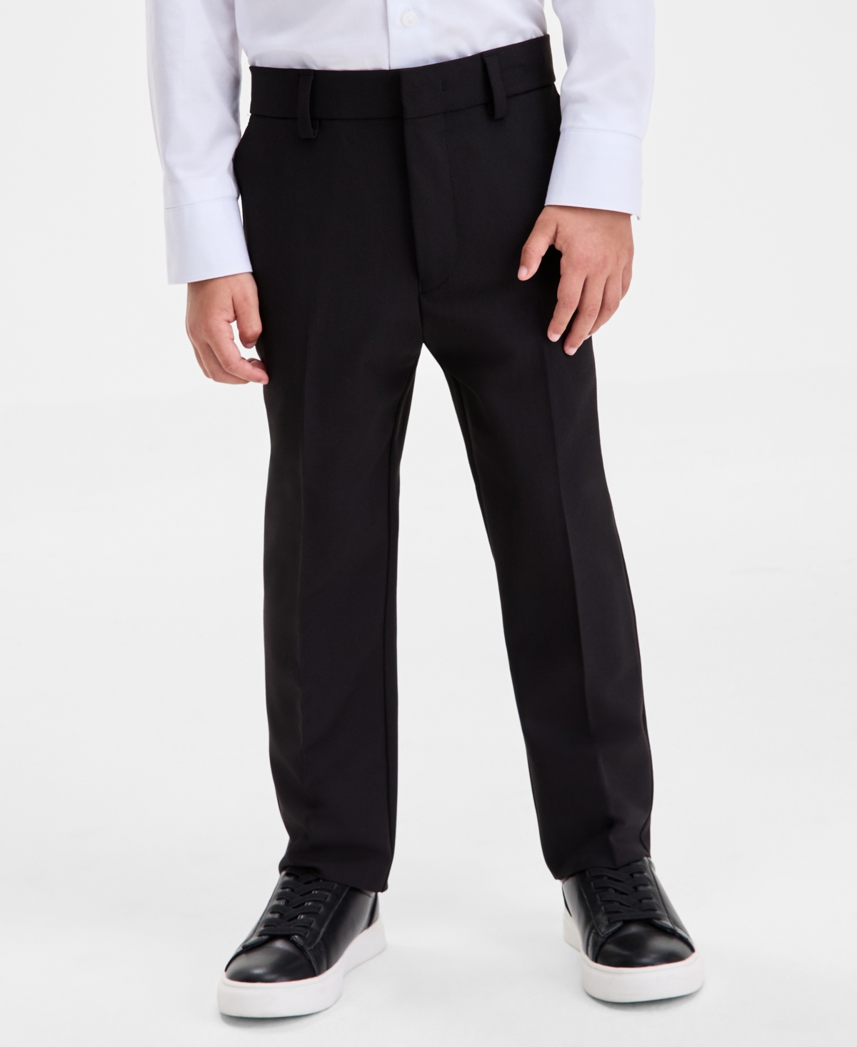 Little Boys Flat Front Pants - Black