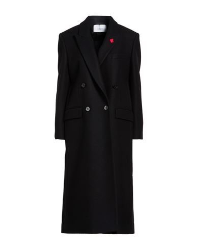 Woman Coat Black Size 4 Wool, Nylon