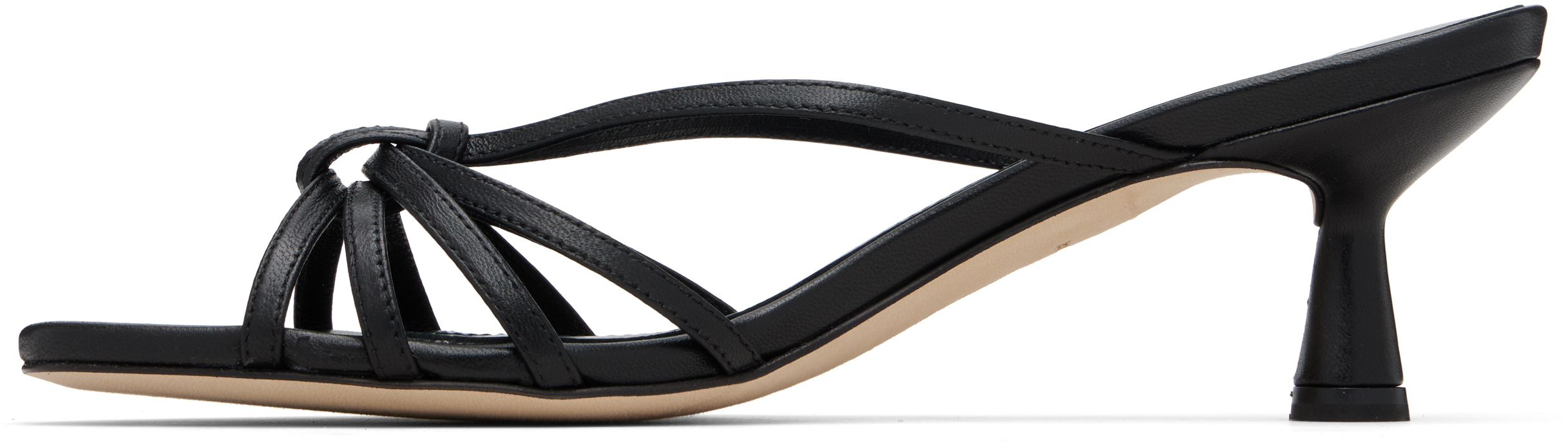 Black Abby Leather Heeled Sandals