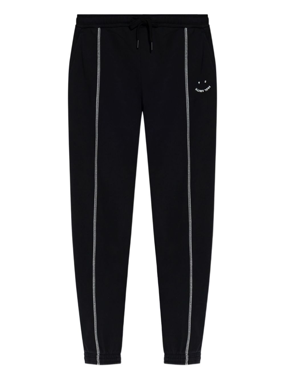 Contrast-stitch track pants - Black