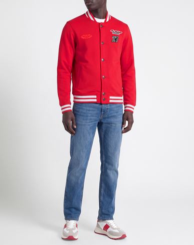 Man Sweatshirt Red Size M Cotton
