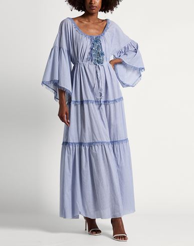 Woman Maxi dress Blue Size S Cotton