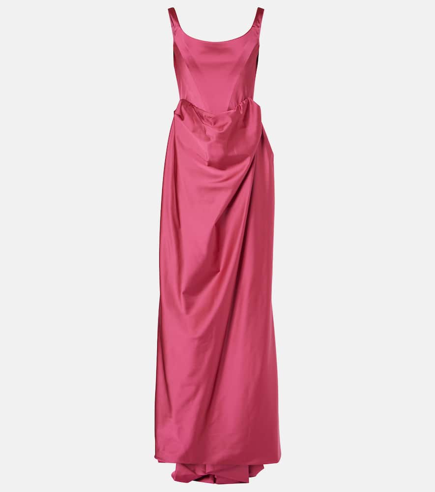 Crêpe satin corset gown