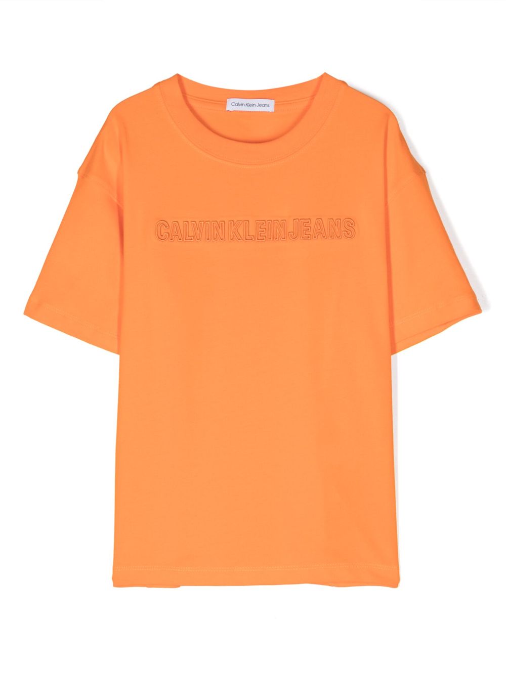 Logo-embroidered short-sleeve T-shirt - Orange