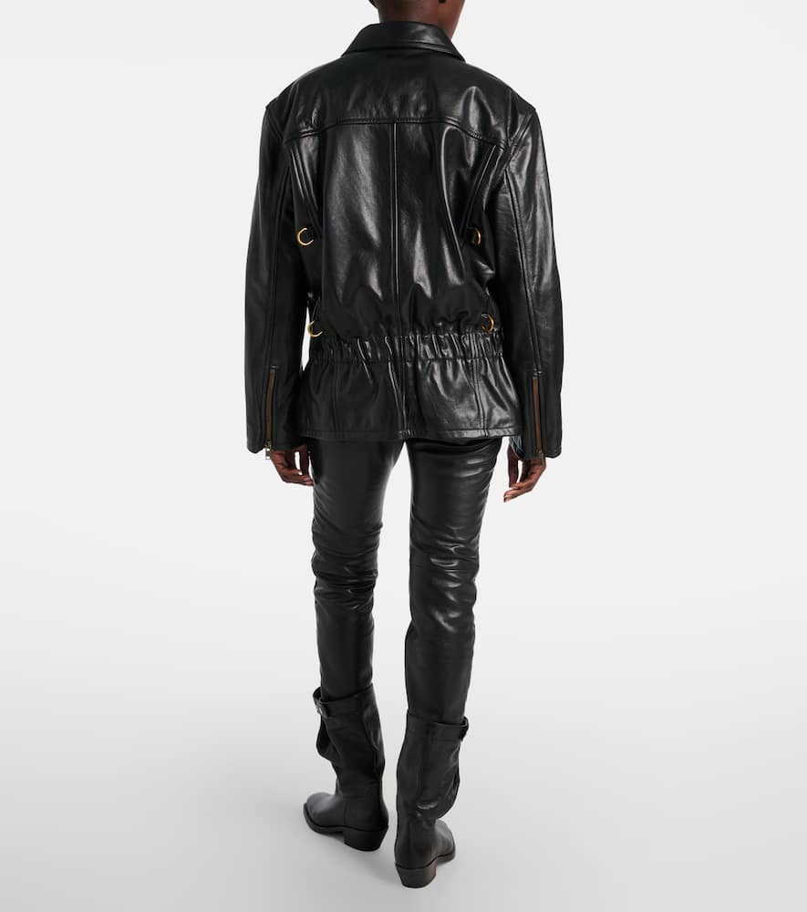 Caitlyn belted leather jacket