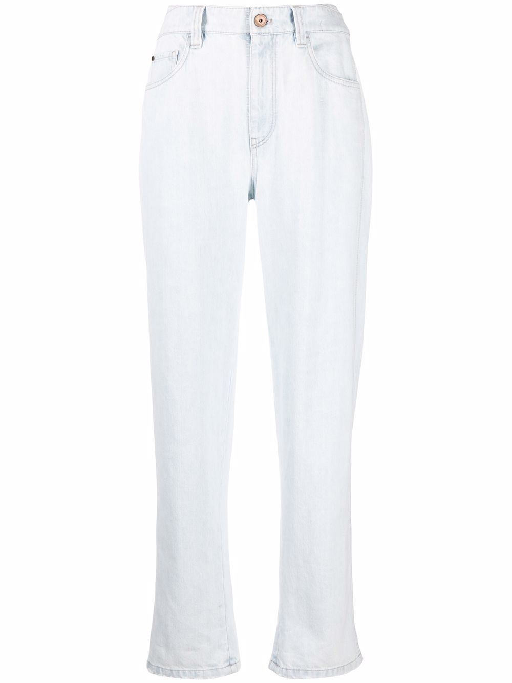 High-waist straight-leg jeans