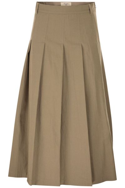 Weekend Max Mara Wkdorme Pleated Midi Gabardine Skirt