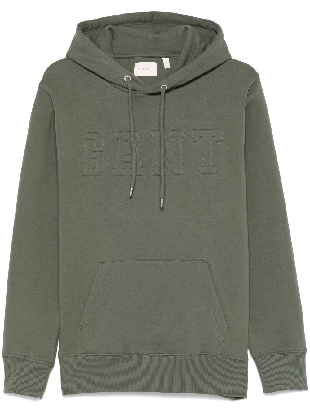 Embossed-logo hoodie - Green