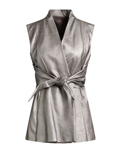 Woman Vest Grey Size 10 Lambskin
