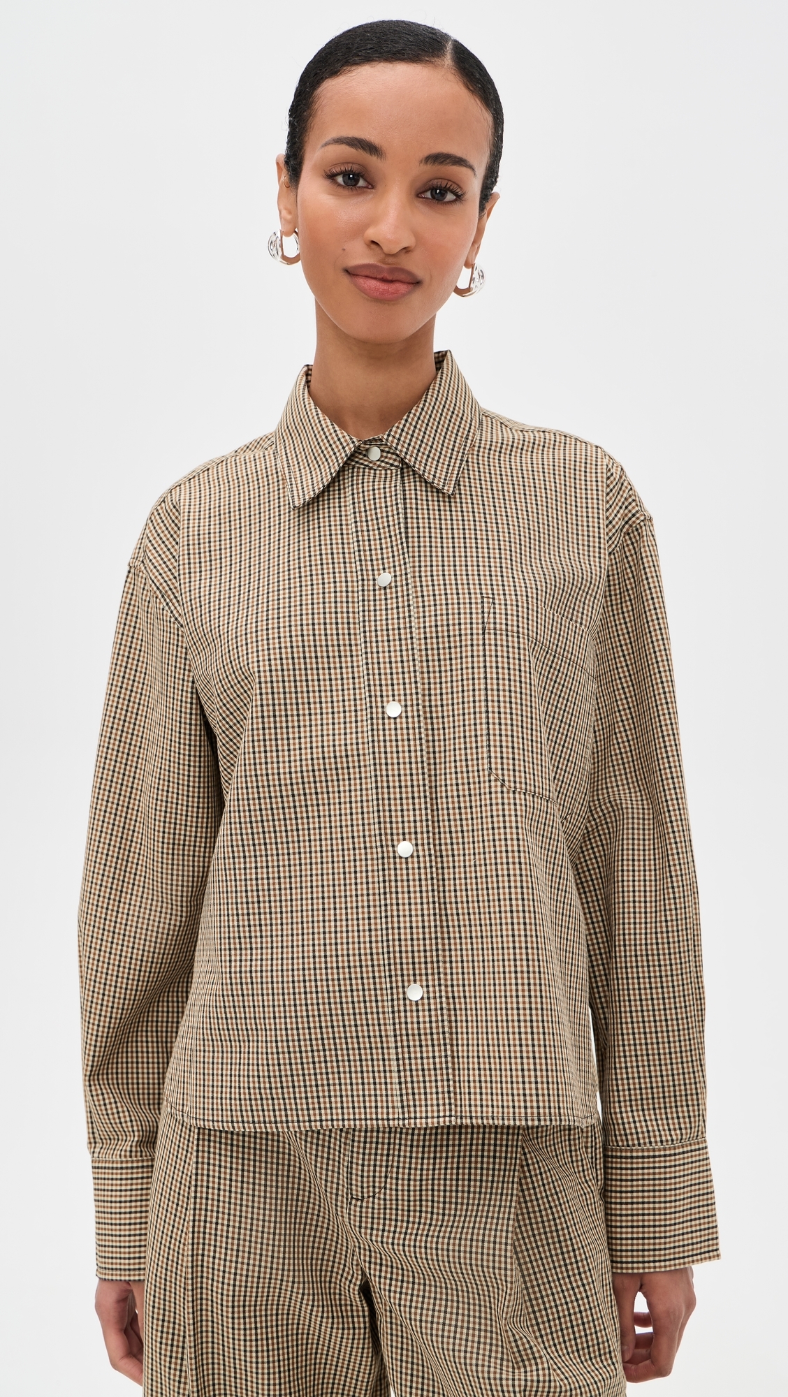 Cropped Button Down Shirt Lt Wheatstone Check