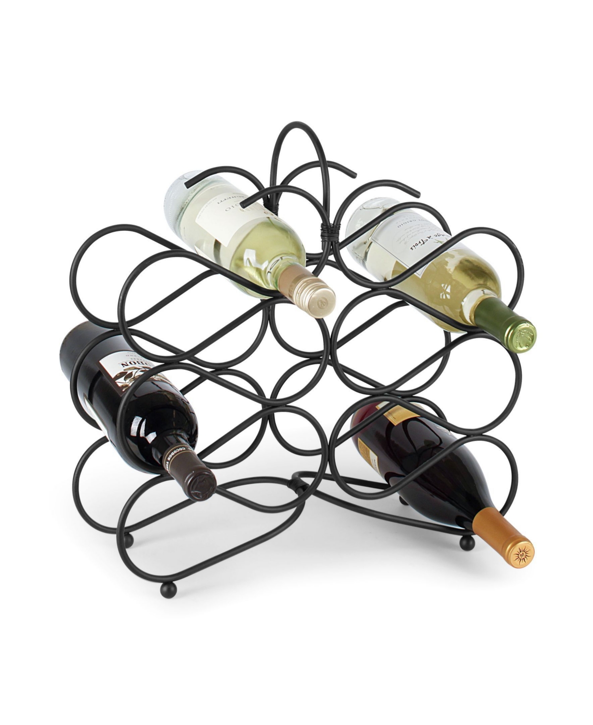 Scroll 12-Bottle Wine Rack - Black