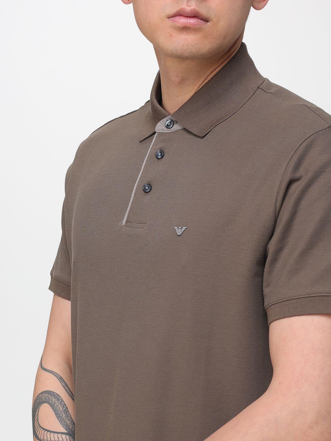 Polo Shirt Men color Brown