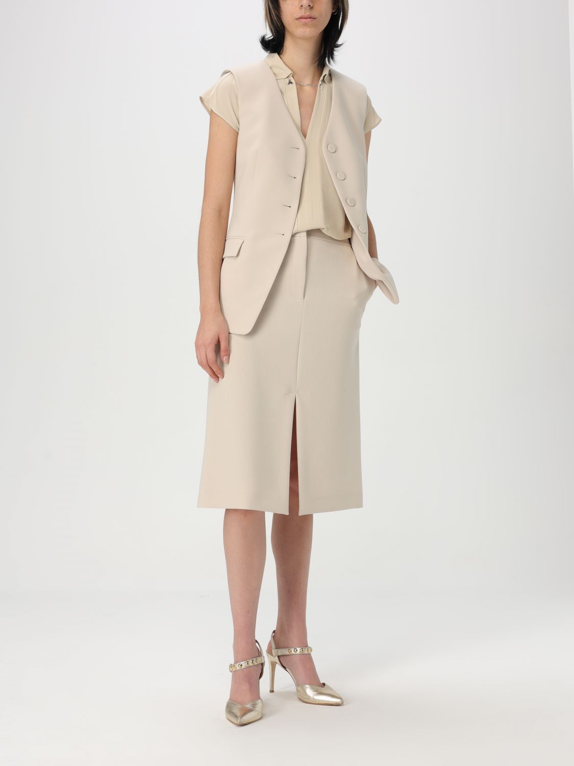 Flared midi skirt - Neutrals