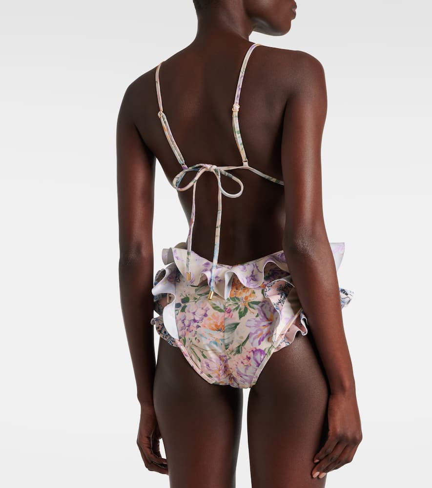 Halliday Waterfall Frill ruffled floral swimsuit