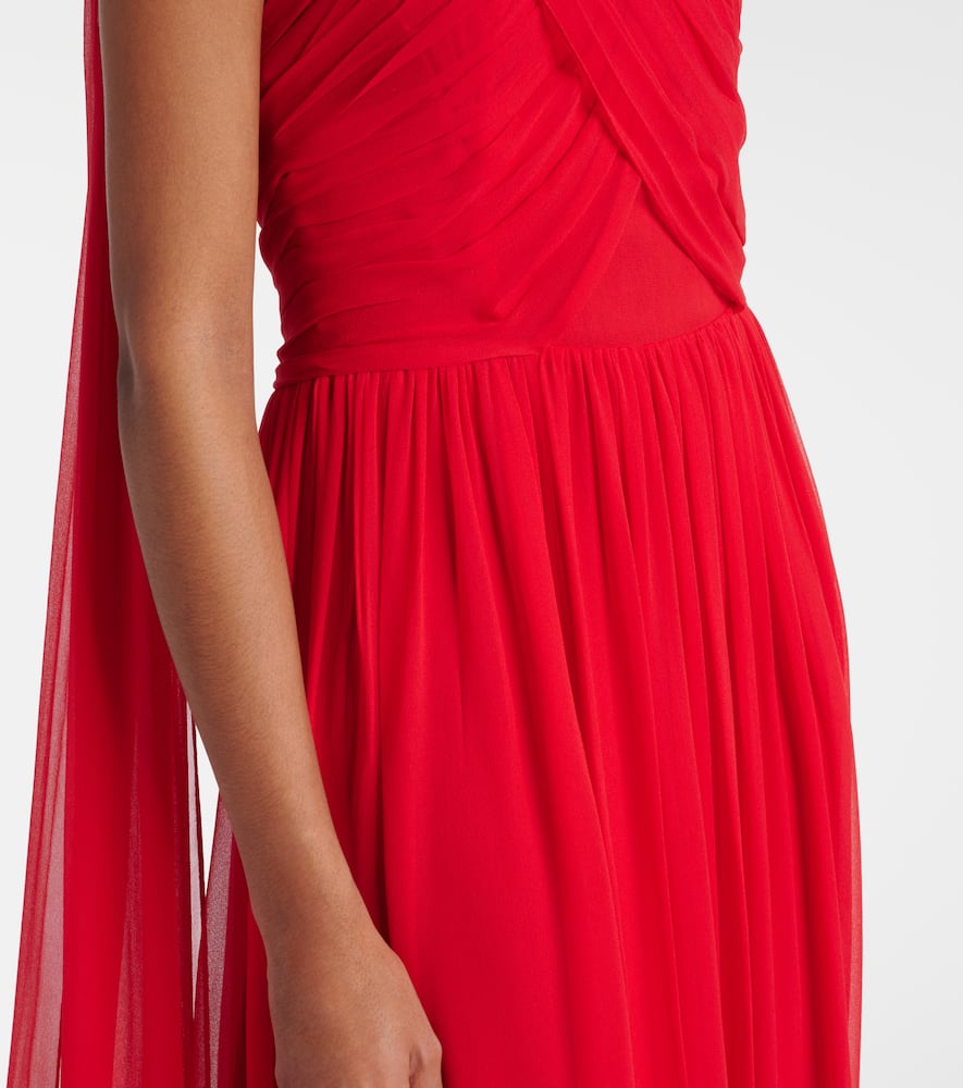Seva gathered silk georgette gown