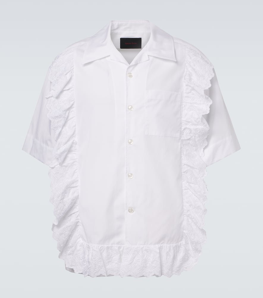 Ruffled cotton poplin shirt