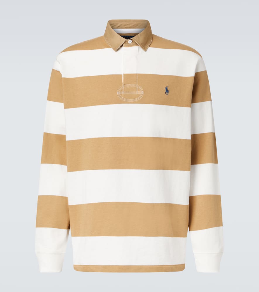 Striped cotton polo shirt