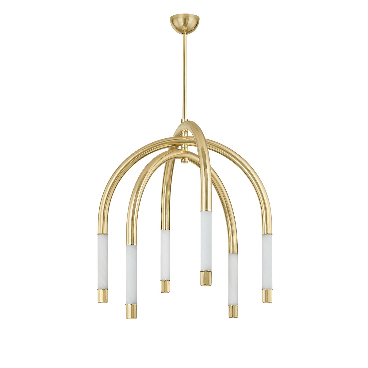 Vintage Polished Brass LED Chandelier from the Zeme Collection