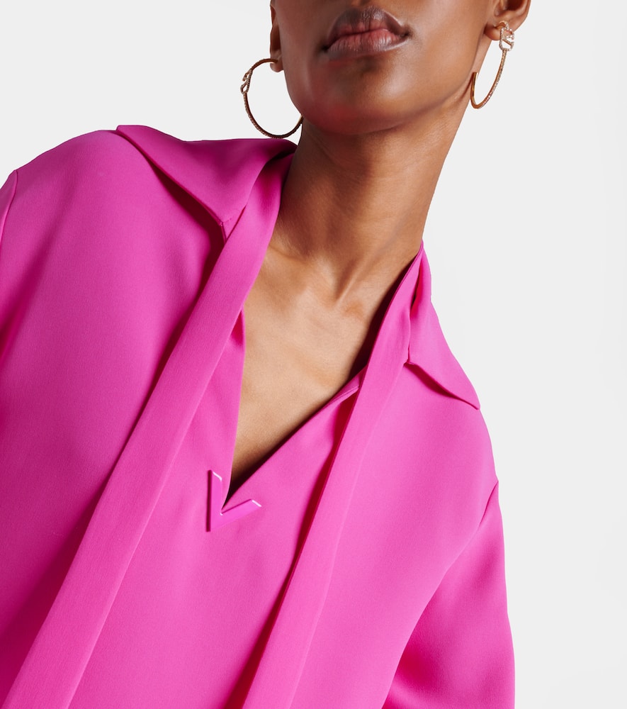VGold tie-neck blouse