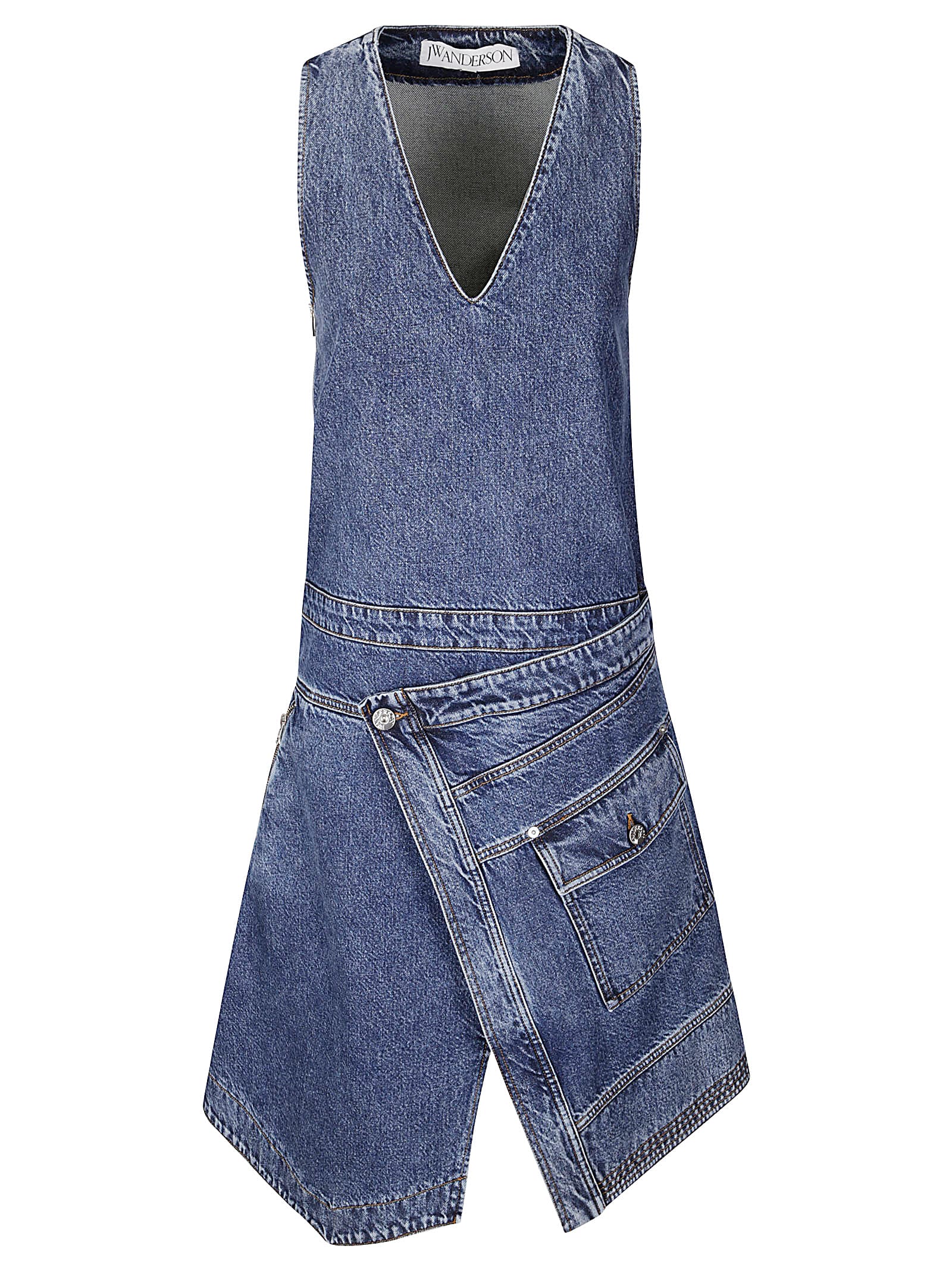 Wrap sleeveless dress - Blue